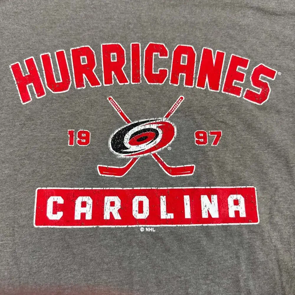 Champion Carolina Hurricanes NHL Graphic T Shirt Mens Medium Gray Hockey Tee EUC - Picture 3 of 6